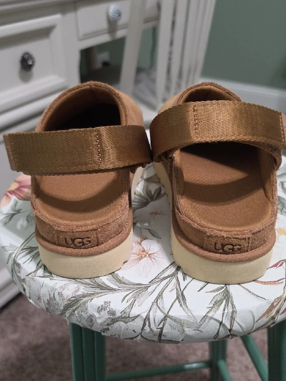 Ugg Suede Slip-On Mules in Chestnut Brown - Picture 6 of 7